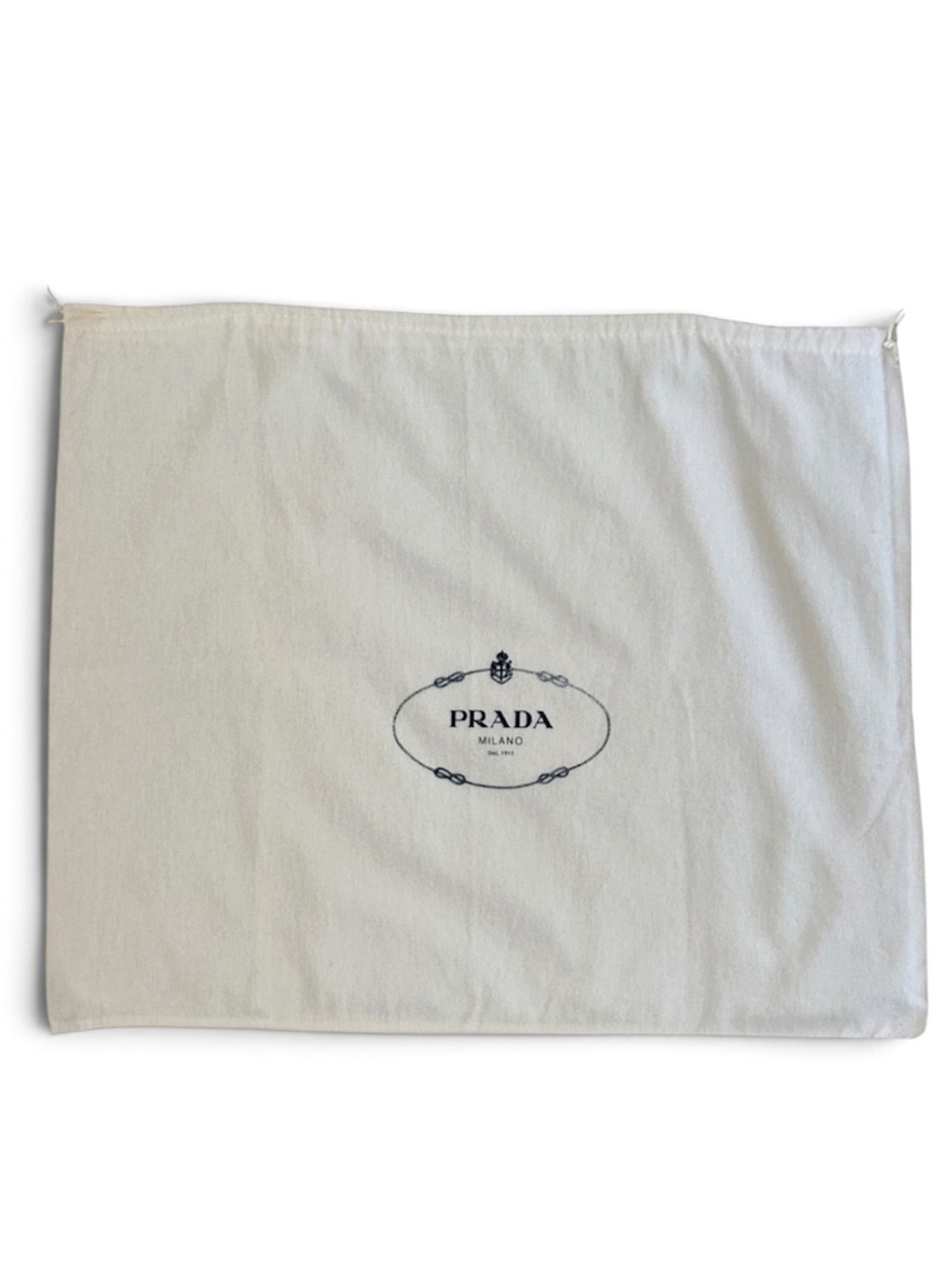 Authentic Prada White Cotton Logo Dust Bag Pouch